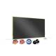 Infrarot-Glasheizung infranomic Standard 700 Watt, 120 x 60 cm, schwarz glänzend, Alurahmen messing, halbrund, 10 mm